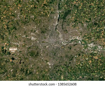 High Resolution Satellite Image Of London City, United Kingdom, 2018