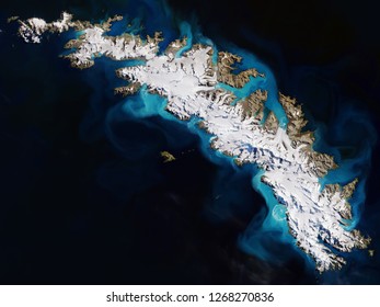 High Resolution Satellite Image Of South Georgia Island - Contains Modified Copernicus Sentinel Data (2018)