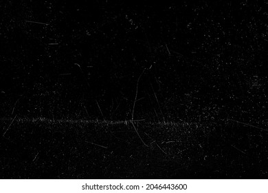 High resolution scratches on plastic or photo overlay. Texture mock up grunge on black background. Dirty grain dust film frame photo effect template. - Shutterstock ID 2046443600