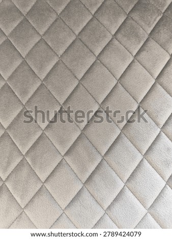 High Resolution Seamless PBR Texture of Gray Quilted Velvet Fabric, Diamond Pattern Tufted Velour Material Albedo Map for Luxury Bed Headboard and Interior Archviz 3D Asset Design
