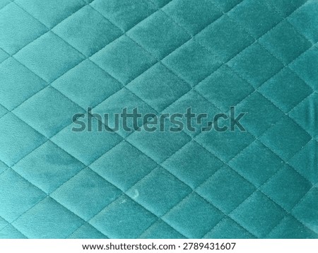 High Resolution Seamless PBR Texture of Teal Emerald Quilted Velvet, Diamond Pattern Tufted Velour Material Albedo Map for Luxury Bed Headboard and Interior Archviz 3D Asset Design
