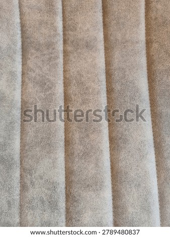 High Resolution Seamless PBR Texture of Fluted Greige Nubuck Leather, Vertical Ribbed Distressed Faux Suede Wall Covering Albedo Map for Luxury Interior Archviz Design
