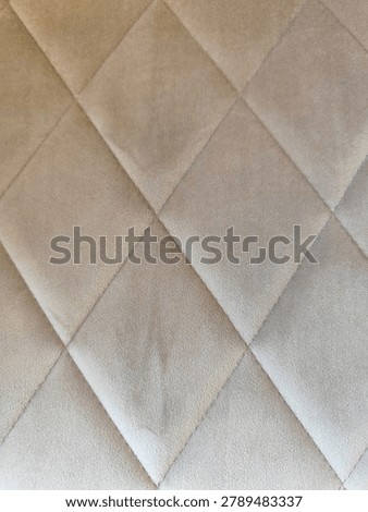High Resolution Seamless PBR Texture of Quilted Greige Velvet Fabric, Diamond Pattern Tufted Taupe Velour Material Albedo Map for Luxury Bed Headboard and Interior Archviz 3D Asset Design
