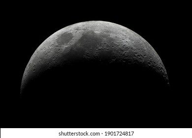 High resolution telescope photograph of the moon. Crescent moon. - Powered by Shutterstock