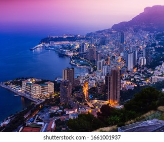 High Resolution View Of Monaco From The Grand Corniche Road, Monaco France