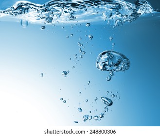 High resolution. Wave and bubbles to clean drinking water