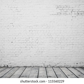 High resolution white brick room