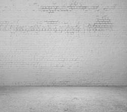 High Resolution White Brick Wall And Floor