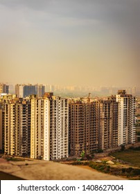 High Rise Building With Dust Storm In Background In Delhi NCR Noida India 