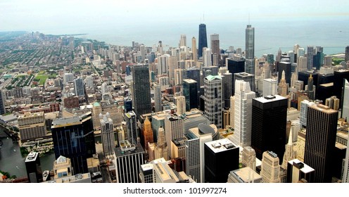 High Rise Buildings Downtown Chicago Panorama Stock Photo 101997274 ...