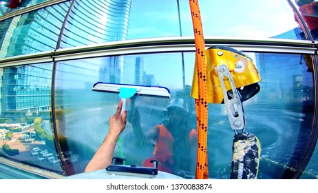 High Rise Window Cleaning Point Of View
