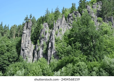 high rocks in the forest