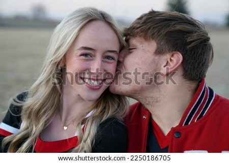 Similar – Image, Stock Photo Football field romance