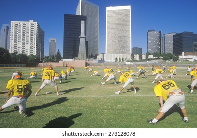 High School Football Team Practices, Beverly Hills, CA