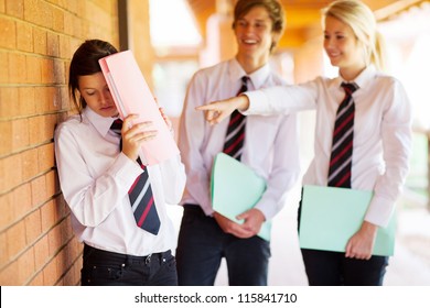 High School Girl Being Bullied By Classmates