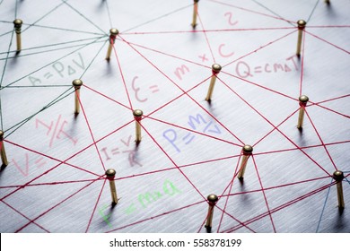 high school maths and science formula close up