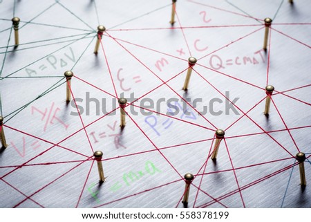 high school maths and science formula close up