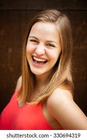 High School Senior Girl Headshot Portrait Smiling