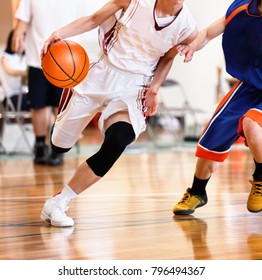 High School Student Playing Basketball