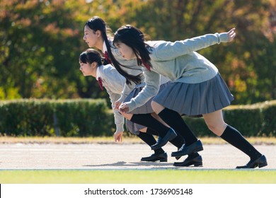 High school student running on the ground