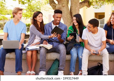 High School Students Collaborating On Project On Campus - Shutterstock ID 199317449