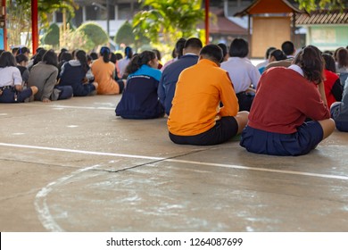 High School Students Get Lecture In The Hallway, Thailand 1