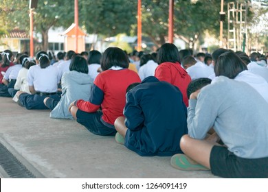 High School Students Get Lecture In The Hallway, Thailand 4