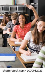 High School Students Studying