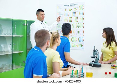 High School Students Studying In Laboratory