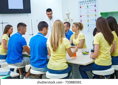 High School Students Studying In Laboratory