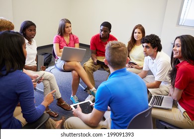 High School Students Taking Part In Group Discussion