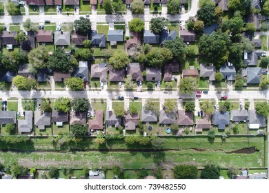 High Sky View Of Resident, Home In North West Area Of Houston, Texas.