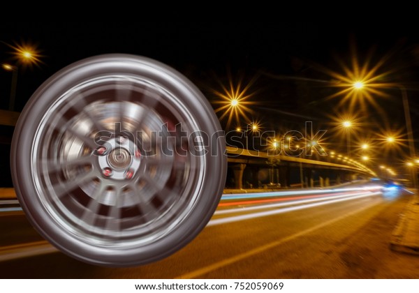 High speed car With the\
flashing light