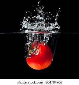 High Speed Photography Tomato Splash In Water