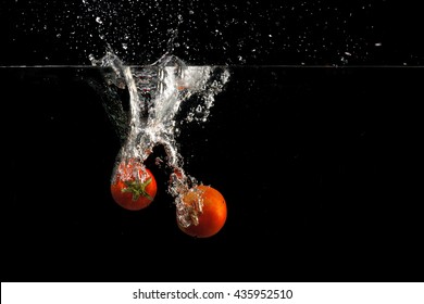 High Speed Photography Tomato Splash In Water