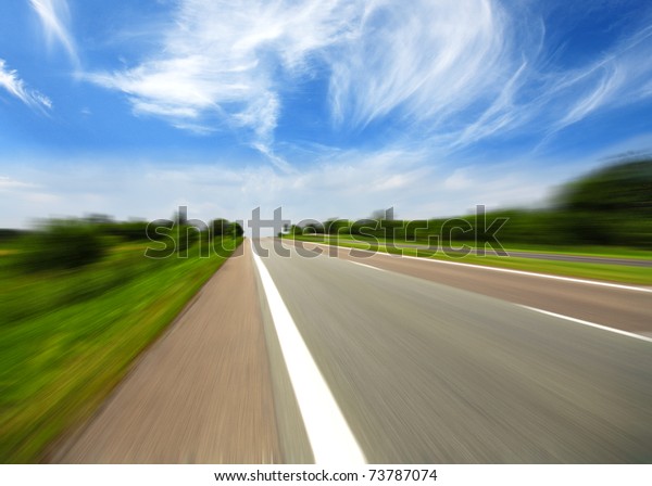 High speed road  with\
cloud background