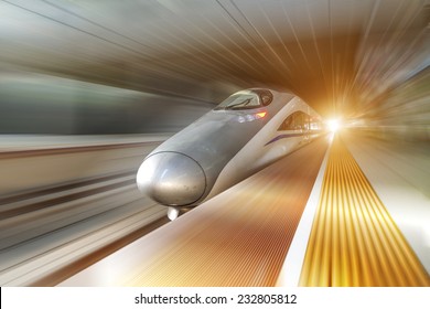  High Speed Train With Motion Blur