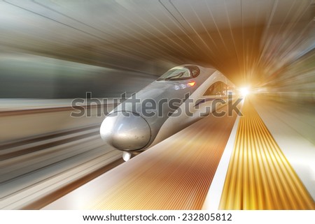  high speed train with motion blur