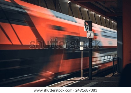 High speed train passing by one of the platforms somewhere in Netherlands