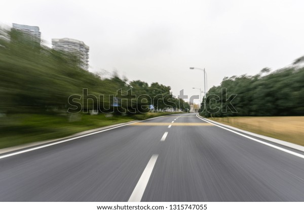 high speed view of aspalt road

