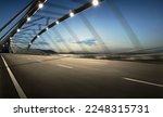 High speend of highway overpass, bridge with motion blur effect.