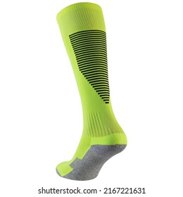 High Sports Light Green Gaiters Or Socks, With A Compression Effect, On A White Background, Isolate