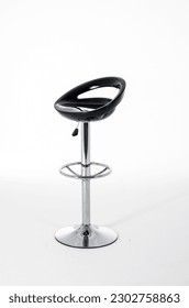 High stool bar stool round base black plastic - Shutterstock ID 2302758863