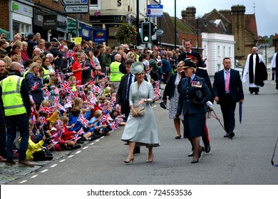 High Street, Dorking Town, Surrey, United Kingdom, 29 September 2017: Sophie The Countess Of Wessex, Attending The Farewell Parade Of Headley Court Defence Medical Rehabilitation Centre.