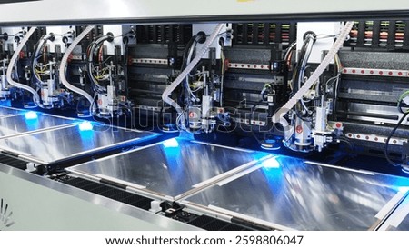 High tech automated CNC machine processing metal sheets with precision, used in industrial manufacturing.