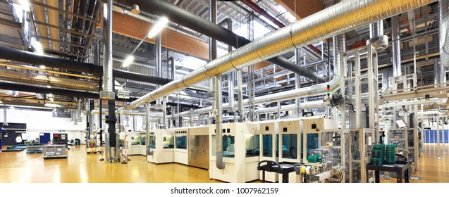 High Tech Factory - Production Of Solar Cells - Machinery And Interiors 