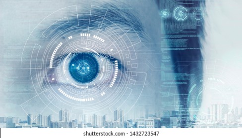 High technology that helps identify identification by scanning the eyes of the eye to check the information of the person.