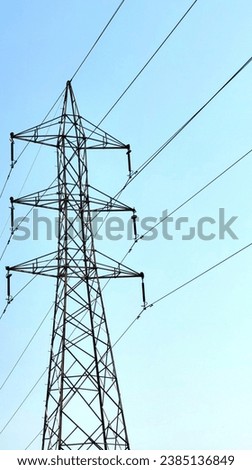 High tension cabel tower with sky