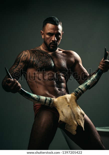 High Testosterone Level Strong Hispanic Man Stock Photo 1397205422 