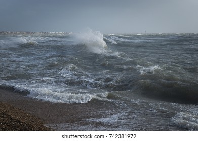 High Tide. A Gale At High Tide, Made Worse By A Full Moon As Well Brings The Sea A Lot Higher Than Normal.